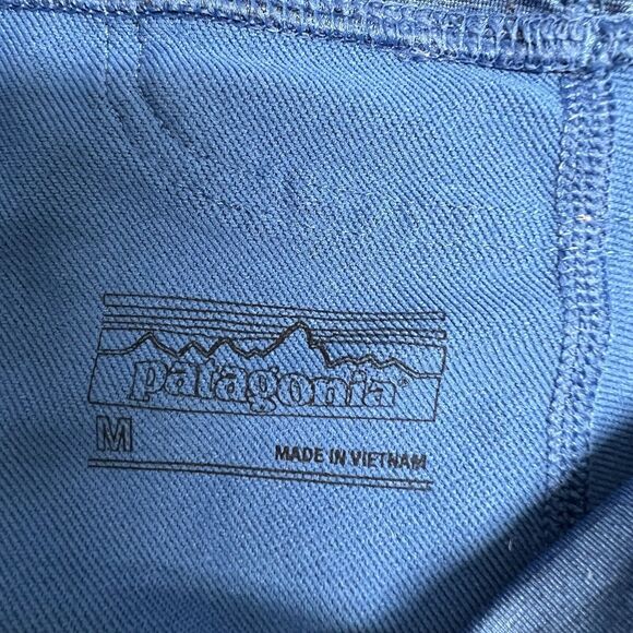 Patagonia Velocity Running Crop Capri Legging Sz MEDIUM Blue Black - Picture 8 of 9